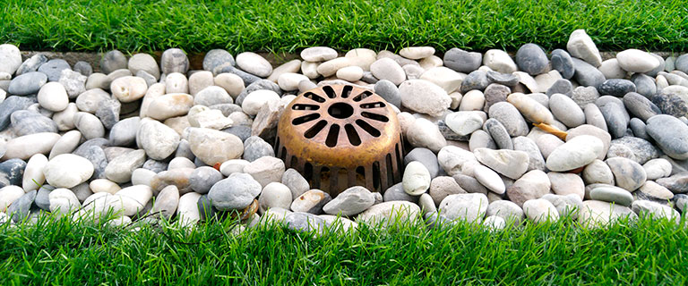 completed outdoor French drain
